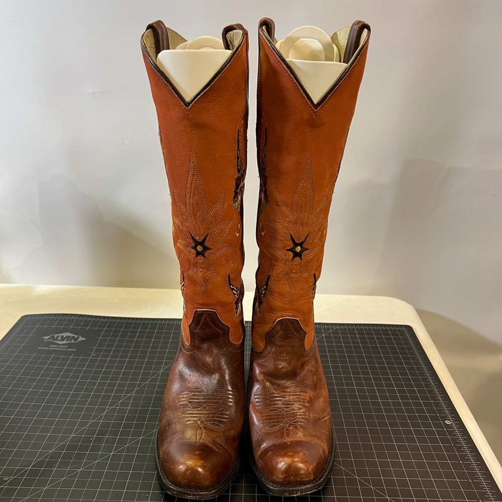 VGUC Sonora Double H boots with embroidery sz 7.5